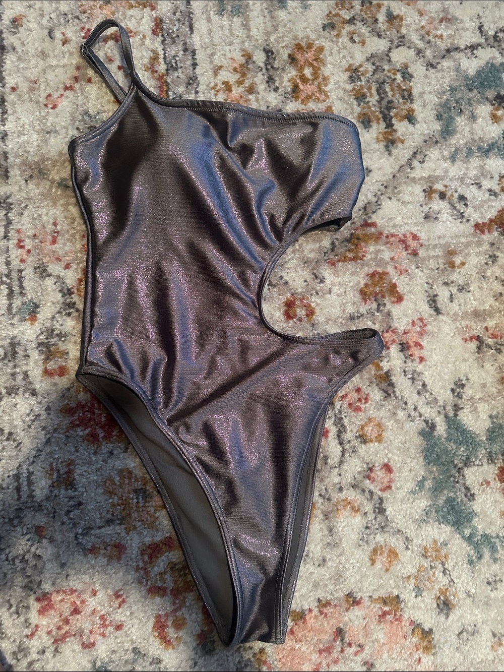 Fashion Nova Iridescent One-Piece Swimsuit in Shimmering Purple